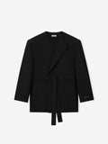 Double Weave Wool Crewneck Jacket
